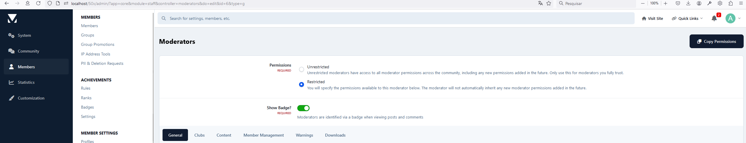 Copy Moderators Permissions - Invision Community 4 - SOS Invision