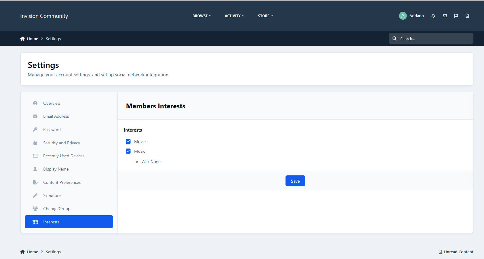Members Interests - Paid Applications - SOS Invision