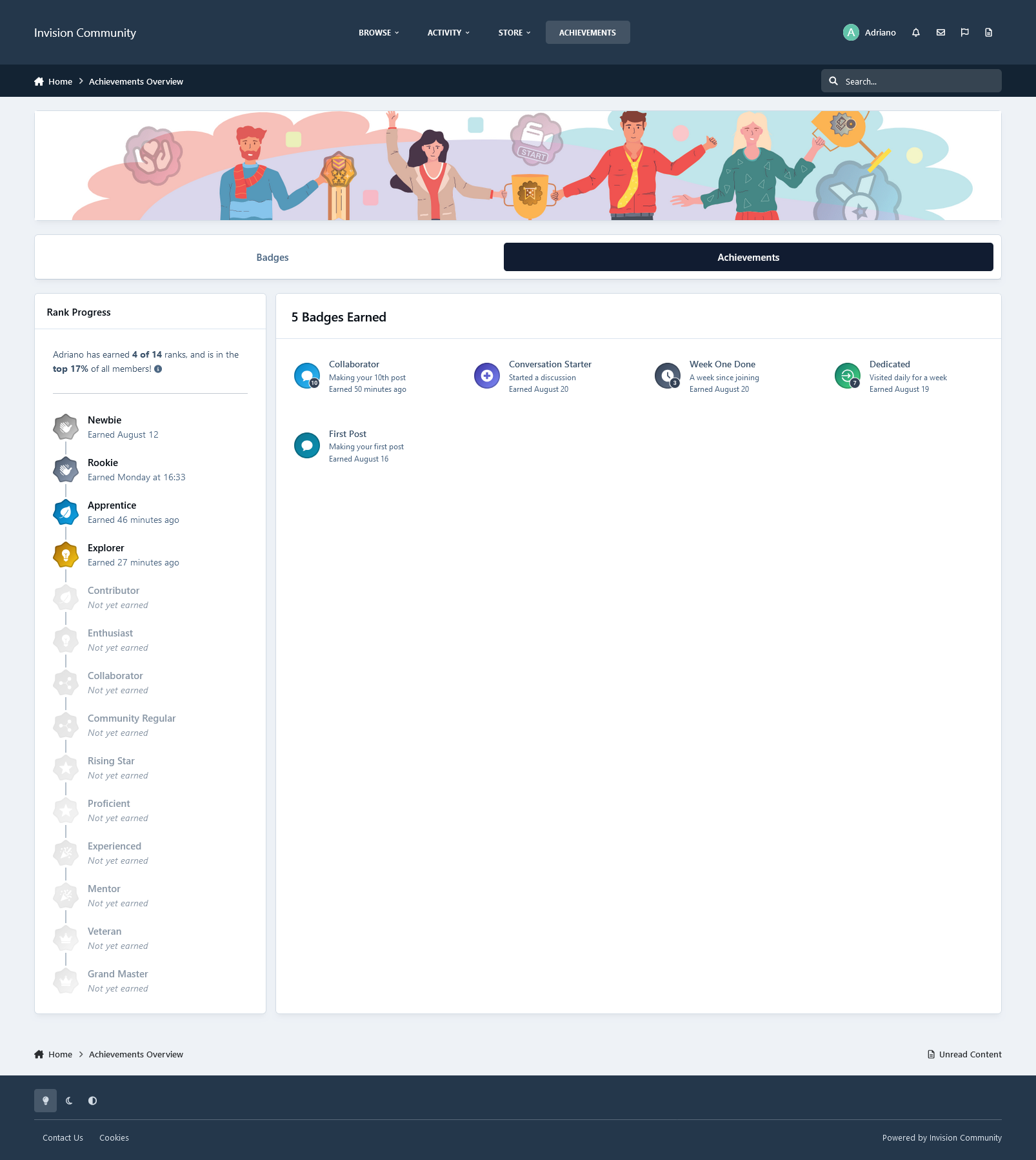 Achievements Overview - Paid Applications - SOS Invision